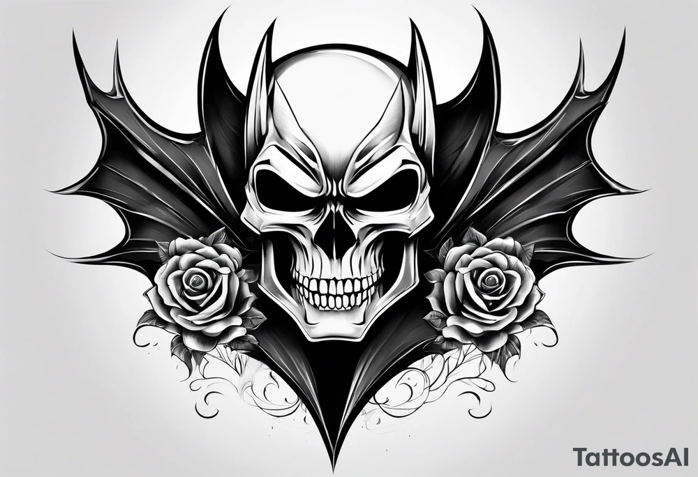 skull of batman tattoo idea