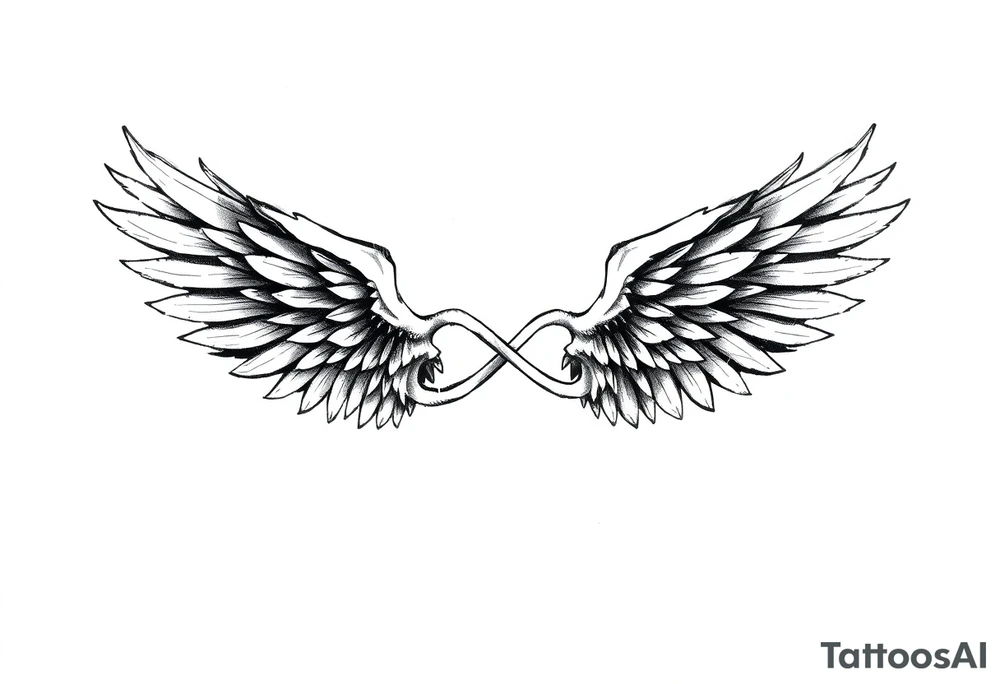 Infinity Loop made of wings white tattoo idea