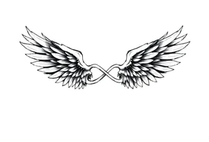 Infinity Loop made of wings white tattoo idea
