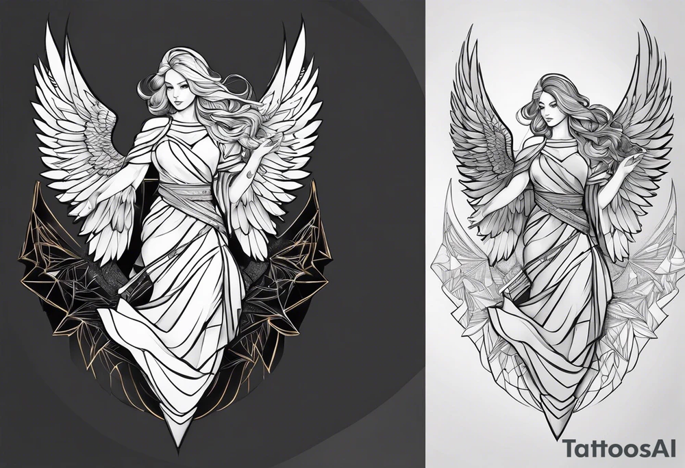 Genera un ángel en primer plano tattoo idea