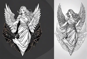Genera un ángel en primer plano tattoo idea