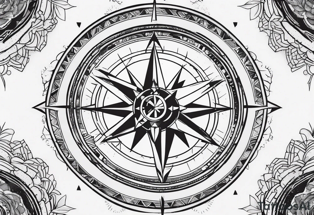 Ubuntu and compass integrated together tattoo idea