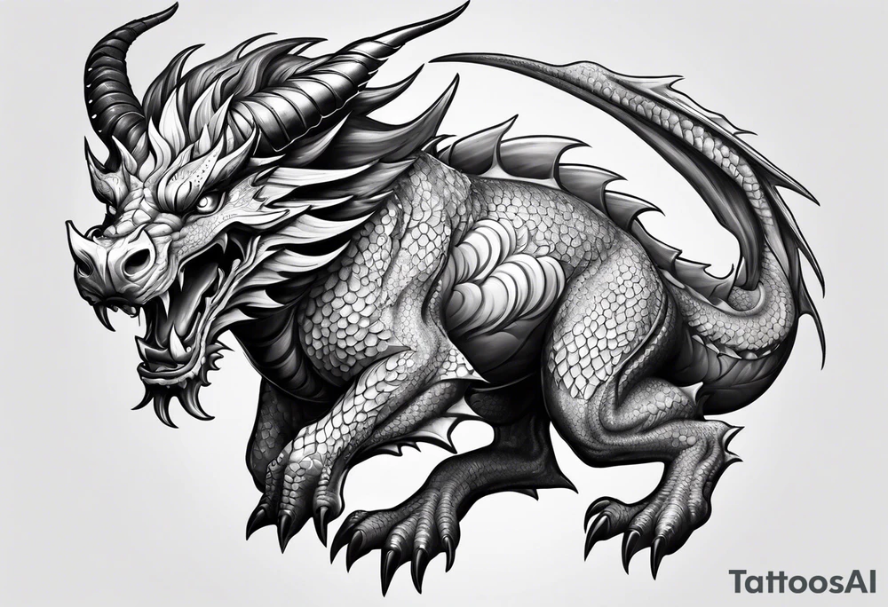 Taurus dragon whole body girly tattoo idea
