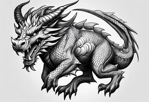 Taurus dragon whole body girly tattoo idea
