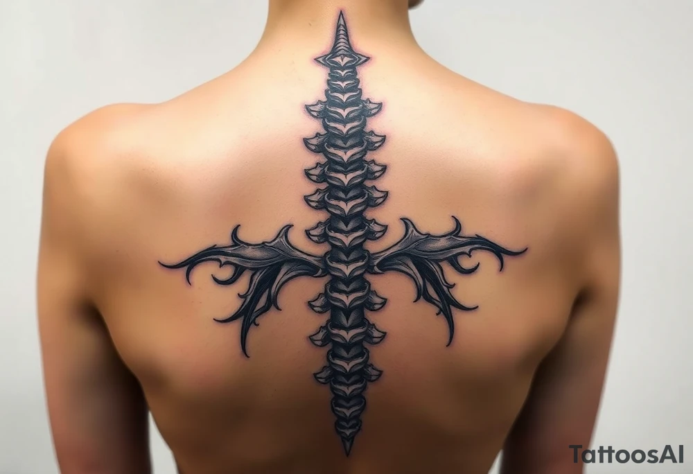 Spinal futuristic tattoo idea