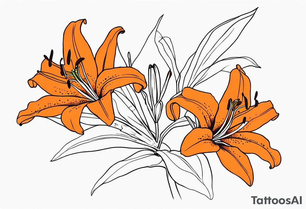 orange tiger lily tattoo idea