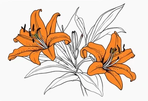 orange tiger lily tattoo idea