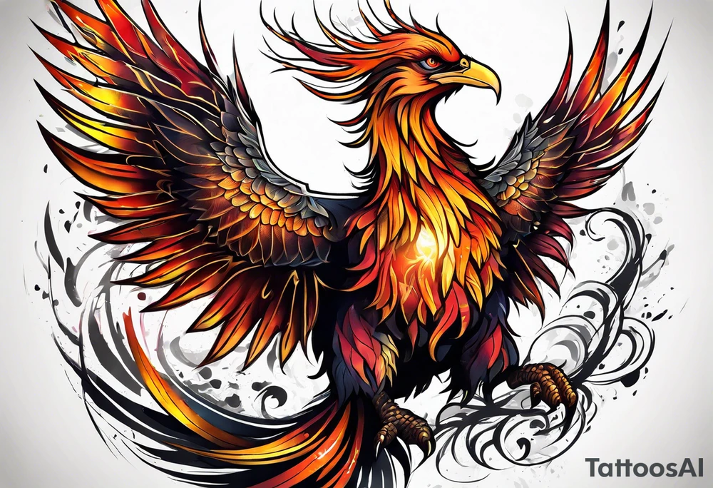 scarred warrior phoenix tattoo idea
