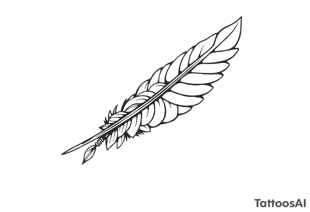spiritual bold line feather indian tattoo idea