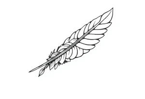 spiritual bold line feather indian tattoo idea