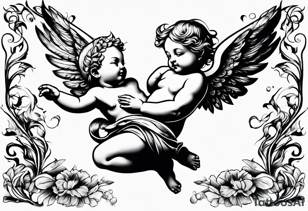 Cherub flying tattoo idea