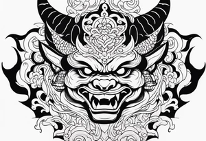 japanese demon tattoo idea