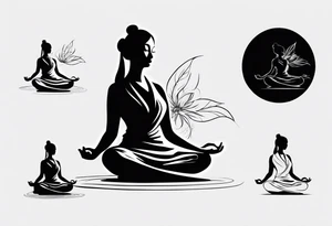 meditating pose, silhuette, wuxia tattoo idea