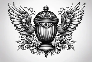Acorn being carried by angel tattoo idea
