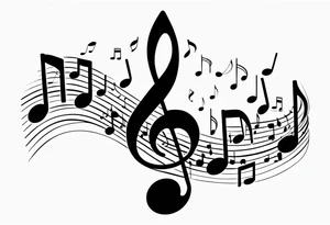 Musical notes floating tattoo idea