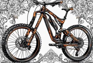 Mountain bike with the frame made of a copperhead body tattoo idea