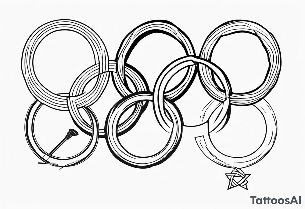 Olympic ring tattoo add on field hockey tattoo idea