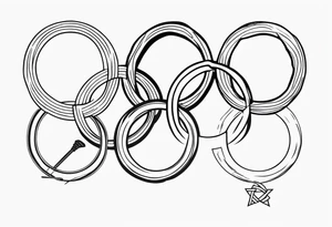 Olympic ring tattoo add on field hockey tattoo idea