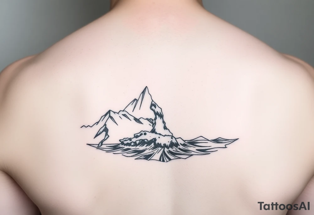 Feminine and fine tatoo of snow and sea tattoo idea