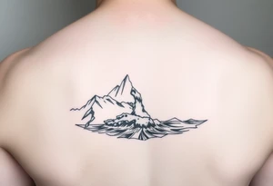 Feminine and fine tatoo of snow and sea tattoo idea