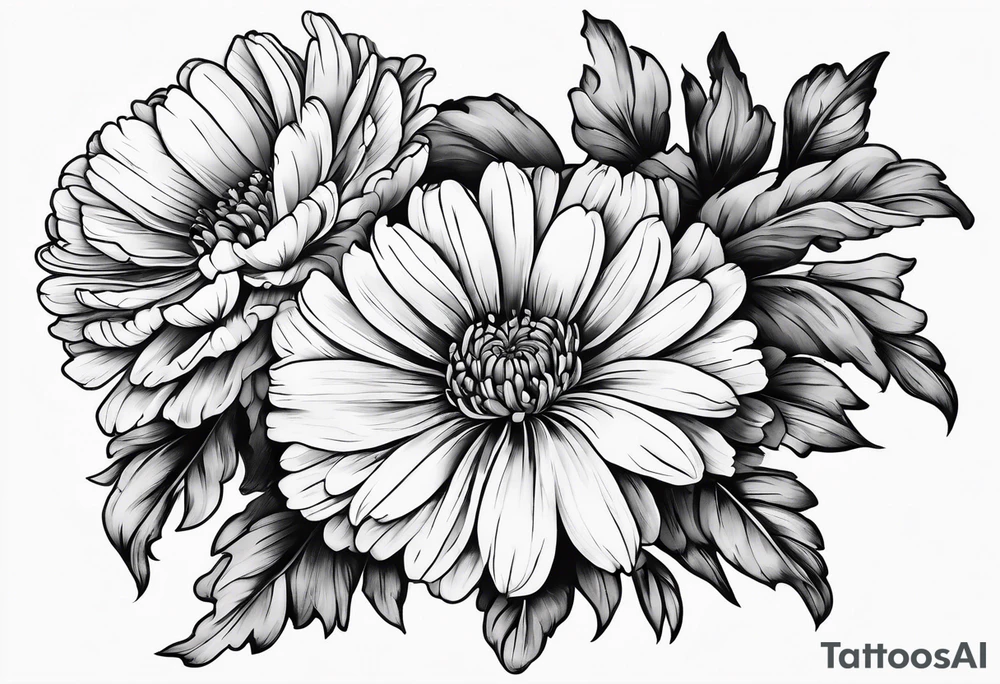 A stemless marigold tattoo idea