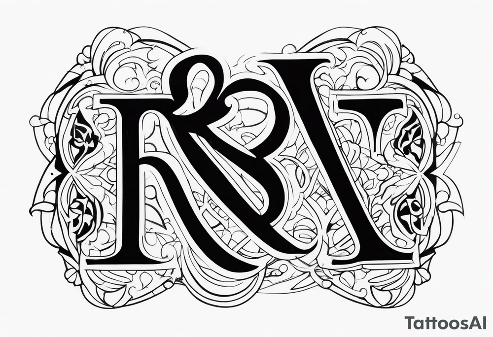 A capital graffiti R and S and T tattoo idea