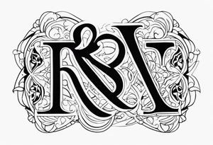 A capital graffiti R and S and T tattoo idea