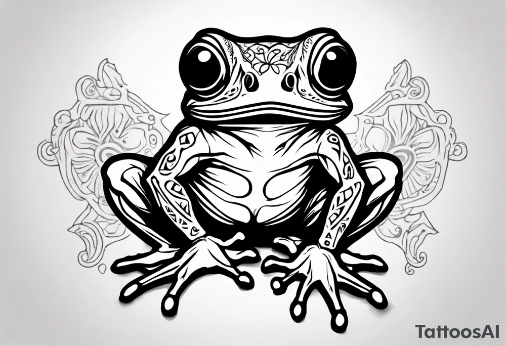 common coqui sitting on flor de maga tattoo idea