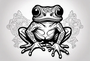 common coqui sitting on flor de maga tattoo idea