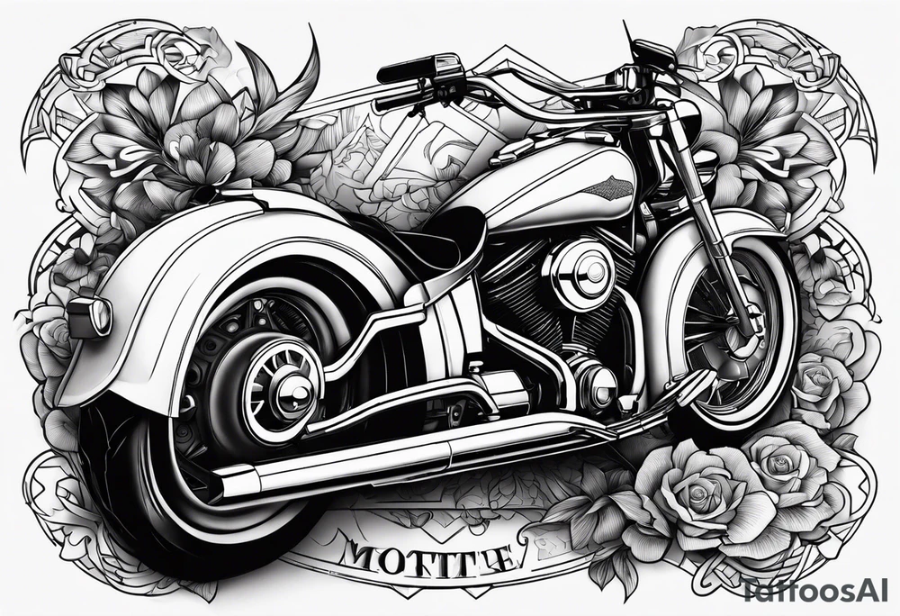 motorcyles, guns and money tattoo idea