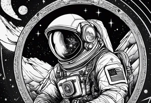dead astronaut tattoo idea