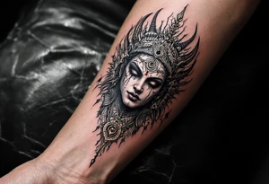 dmt deity with 3rd eye open tattoo idea