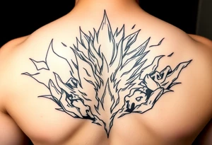 legendary dragonball z scene with energy aura and power effects tattoo idea