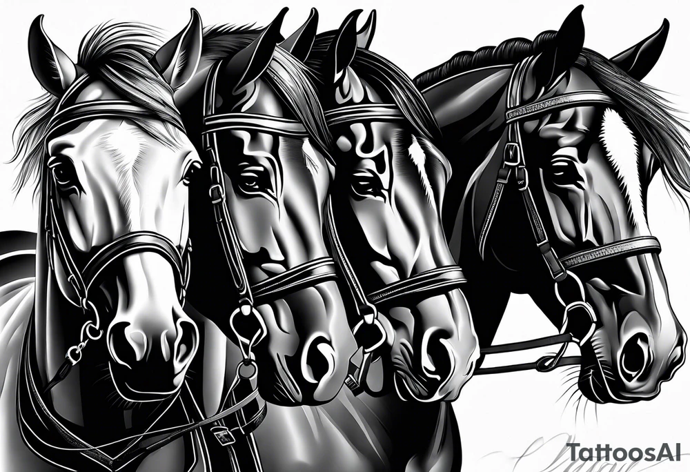 Horse portrait no shading tattoo idea