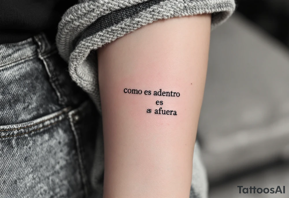 como es adentro es afuera tattoo idea