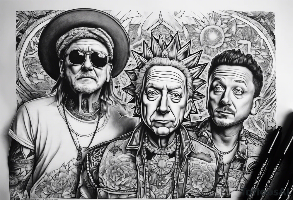 Rik and morty dressed walhala tattoo idea