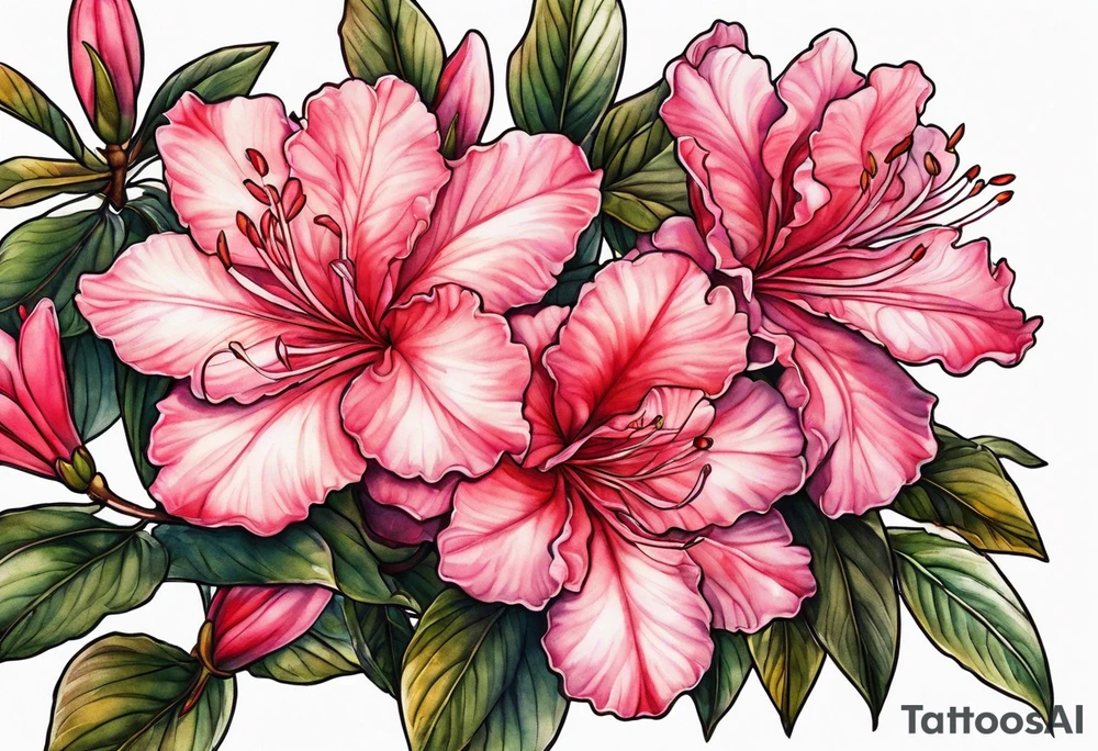 azalea with branch tattoo idea