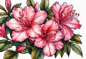 azalea with branch tattoo idea