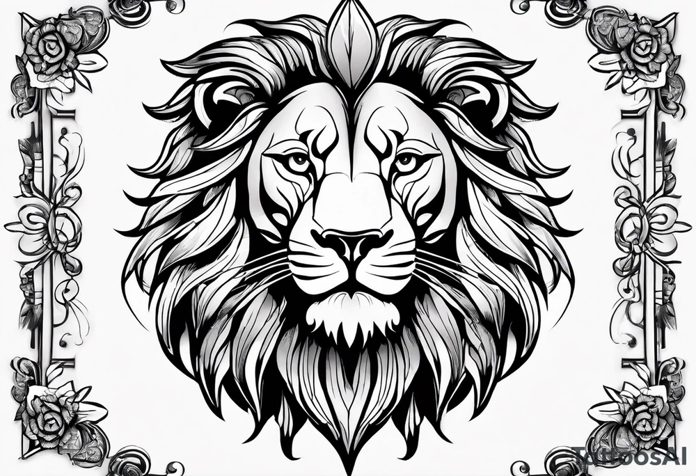Lion head with the Leo astrology symbol tattoo idea Lion head with the Leo astrology symbol tattoo idea