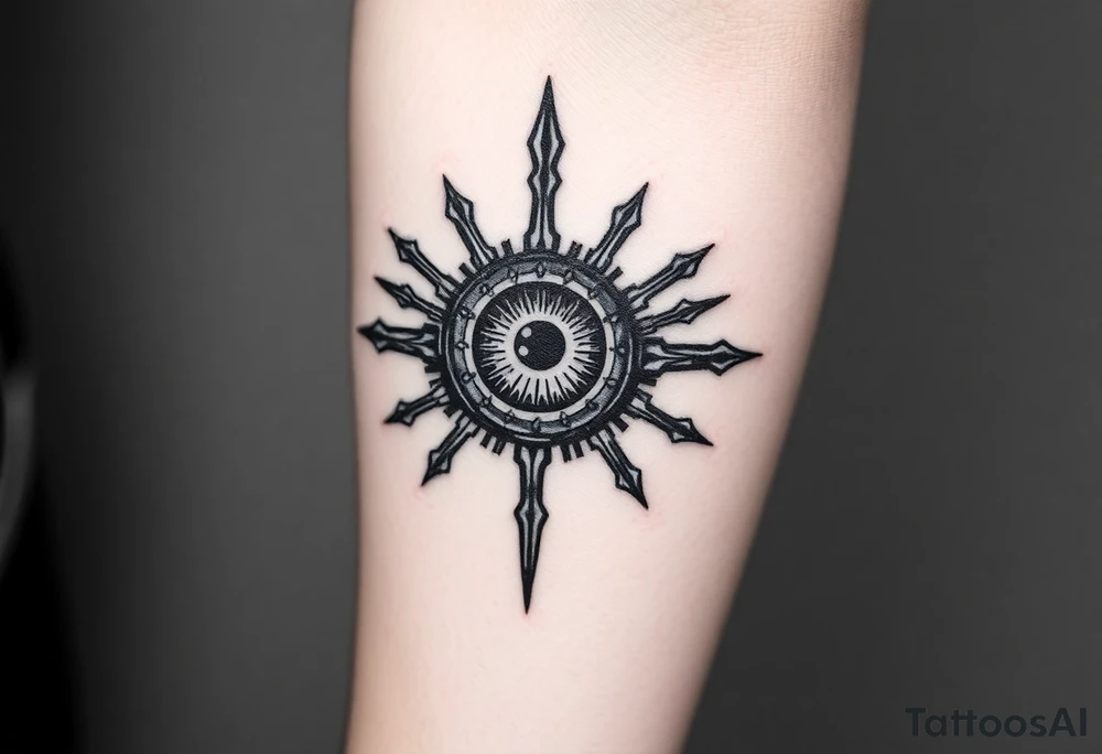 The eye of eren jaeger with titan marks after transforming tattoo idea