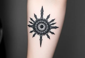 The eye of eren jaeger with titan marks after transforming tattoo idea
