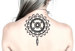 bicycle cog with bullets tattoo idea
