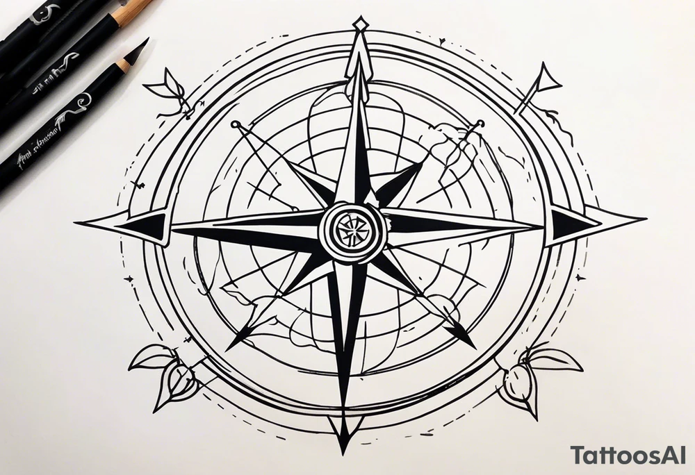 Arrow Crab Compass tattoo idea