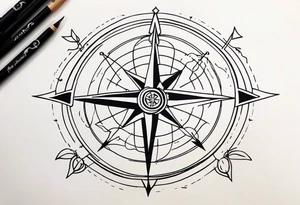 Arrow Crab Compass tattoo idea