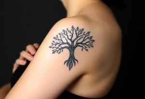 powerful, graceful, tree of life, with mendala incorporate tattoo idea
