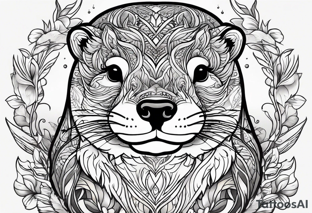 Traditional 
Otter tattoo idea