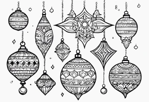 Sparkling Ornaments tattoo idea