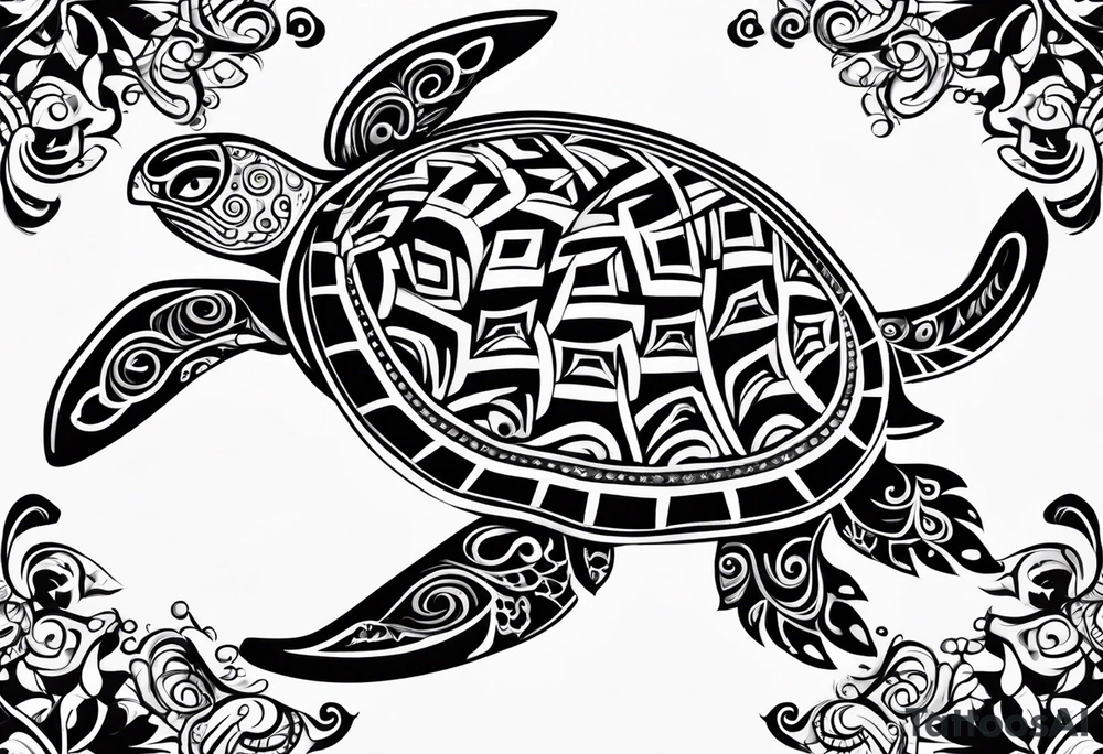Tribal turtle tattoo idea