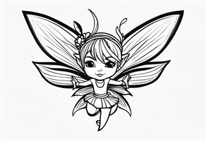 a mischievous pixie or sprite with E.J.R hidden it in tattoo idea