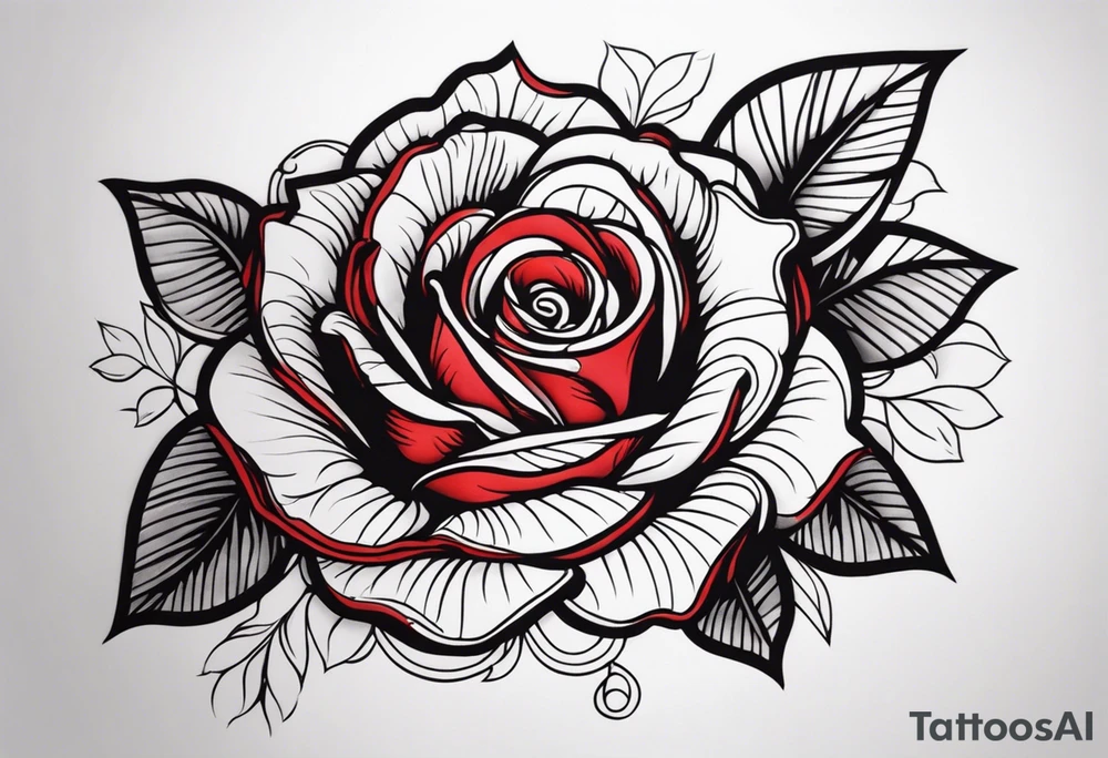 single red rose, black background tattoo idea